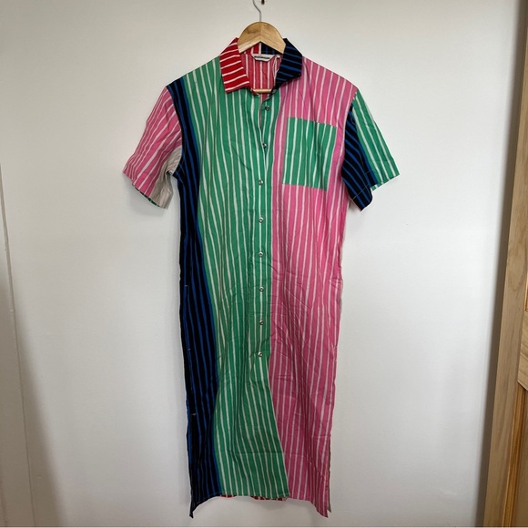Marimekko Jokapoika multi color stripe shirt dress Size XXS No Belt - Picture 4 of 8